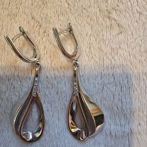 Artisanal Gold and Silver Hook Earrings